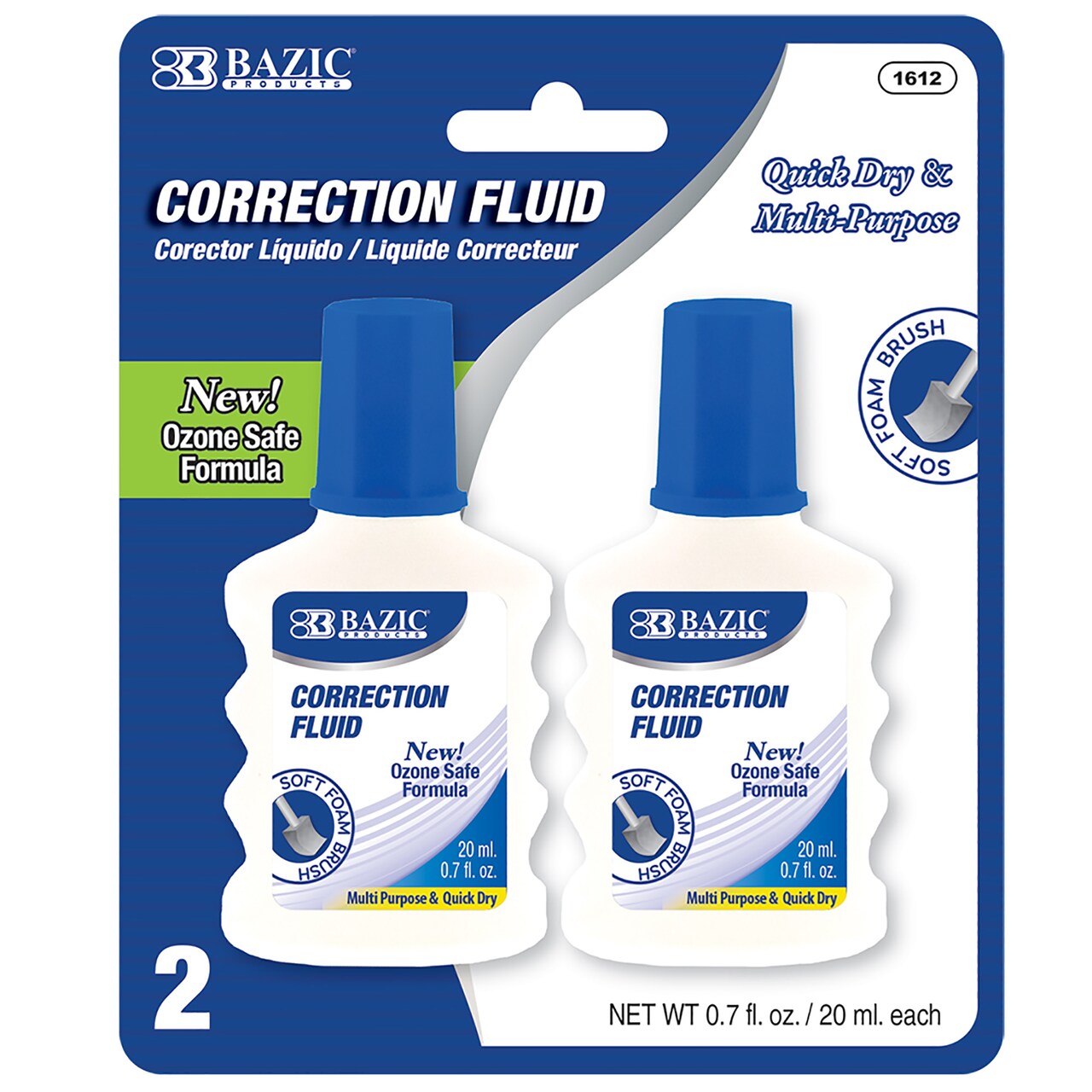 BAZIC BAZIC 0.7 FL OZ (20 mL) Correction Fluid Foam Brush (2/Pk)